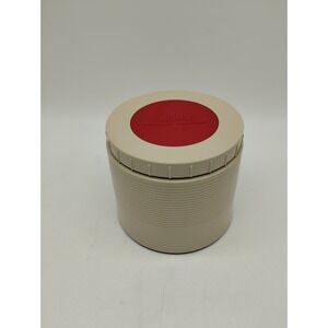 Vintage Thermos Tan Red 1155  Insulated Jar 8oz Food Soup Hot Lunch Container